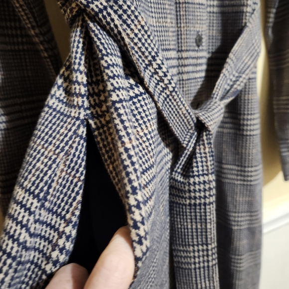 Lands' End houndstooth thick cotton elasten button down shirt dress size small - Picture 8 of 8